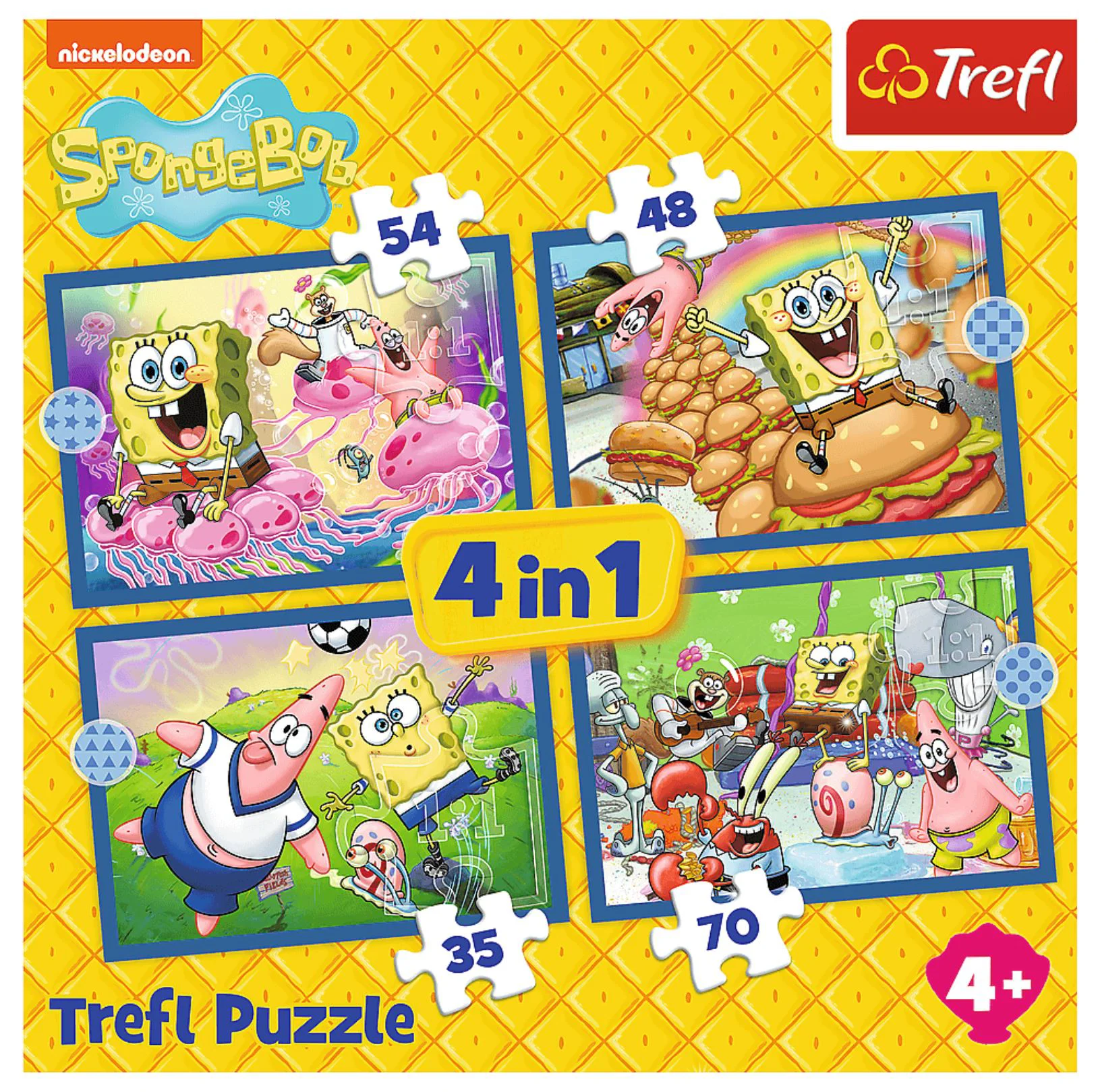 Puzzle 4 in 1 Trefl Viata subacvatica a lui Sponge Bob foto