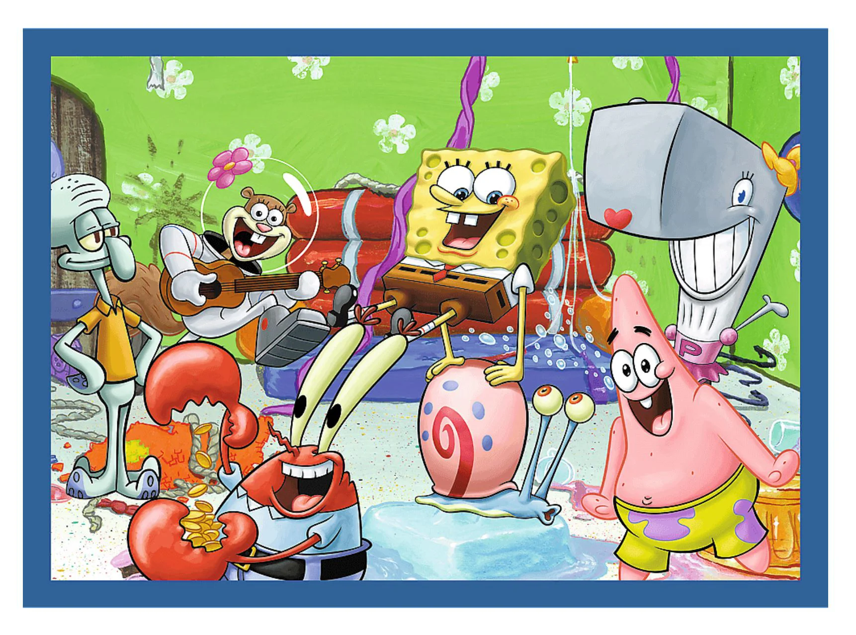 Puzzle 4 in 1 Trefl Viata subacvatica a lui Sponge Bob foto