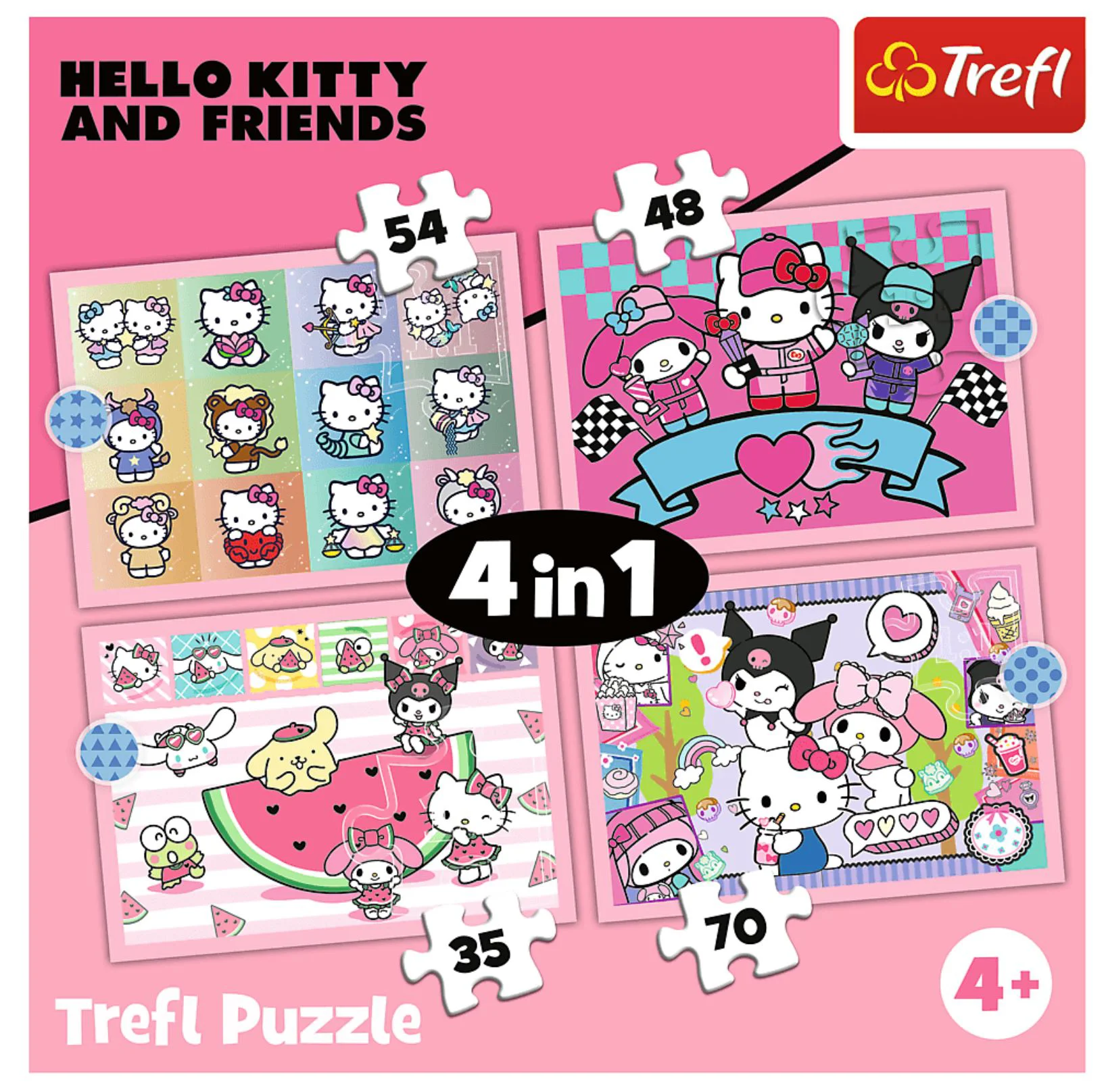 Puzzle 4 in 1 Trefl Hello Kitty Aventuri dulci foto