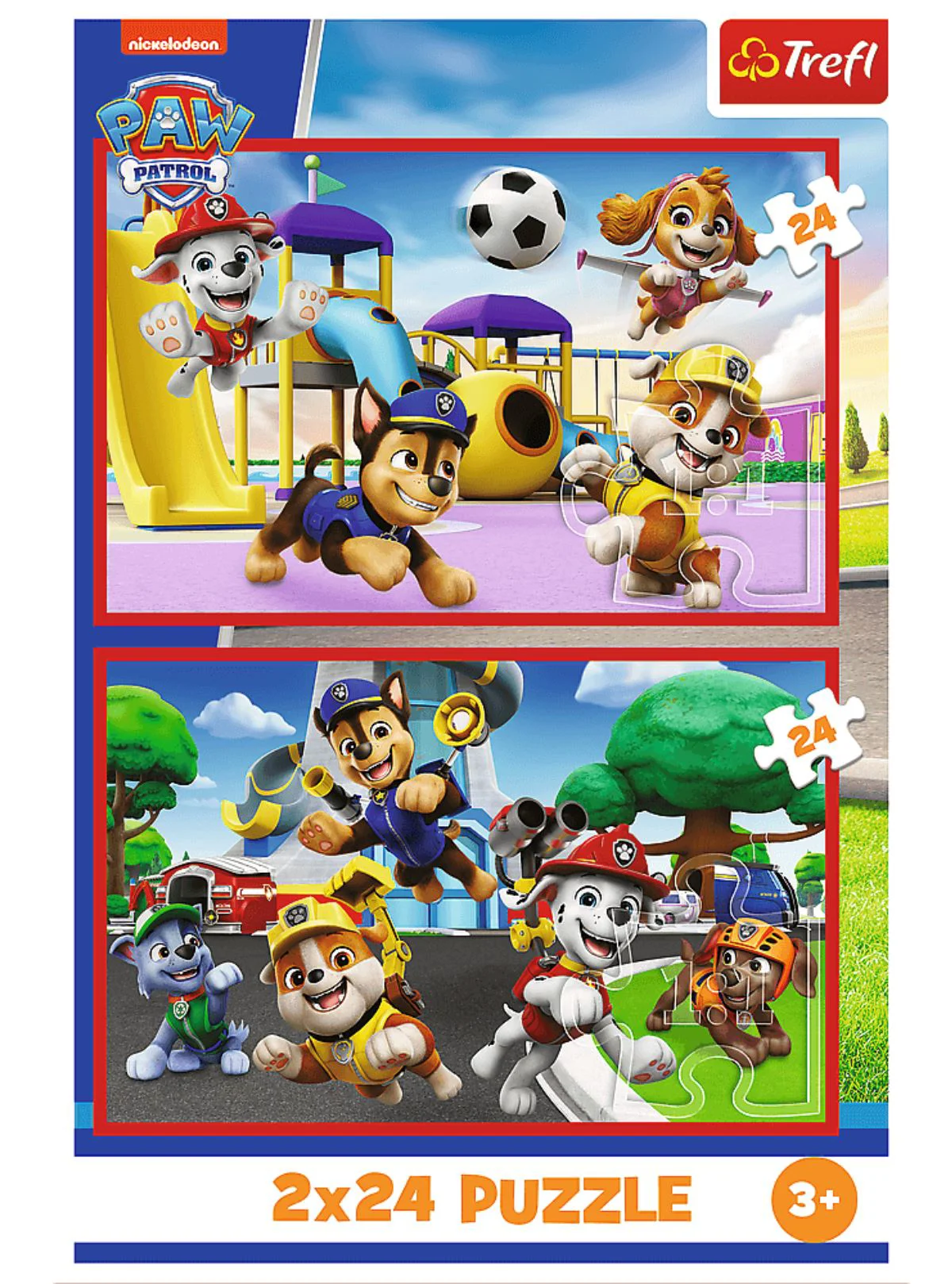 Puzzle Trefl O zi distractiva cu Patrula Catelusilor, 2x24 el. foto