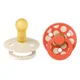 Set 2 suzete rotunde din latex BIBS Colour Polka dot Ivory/Tango (6-18 luni) foto