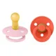 Set 2 suzete rotunde din latex BIBS Colour Baby Pink/Tango (6-18 luni) foto
