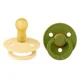 Set 2 suzete rotunde din latex BIBS Colour Pale Butter/Wasabi (6-18 luni) foto