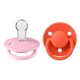 Set 2 suzete rotunde din silicon BIBS De Lux Pink/Tango marime universala foto