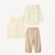 Orchestra Set 3 piese Baby Boy's First Days - vesta fara maneci din sherpa, bluza si pantaloni foto
