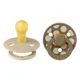 Set 2 suzete rotunde din latex BIBS Colour Polka dot Vanilla/Dark Oak (0-6 luni) foto