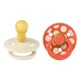 Set 2 suzete rotunde din latex BIBS Colour Polka dot Ivory/Tango (0-6 luni) foto