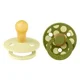 Set 2 suzete rotunde din latex BIBS Colour Polka dot Luna/Wasabi (6-18 luni) foto