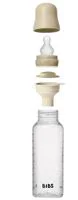 Biberon din plastic BIBS Glow anticolici cu tetina din silicon flux mediu Vanilla, 270 ml foto