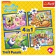 Puzzle 4 in 1 Trefl Viata subacvatica a lui Sponge Bob foto