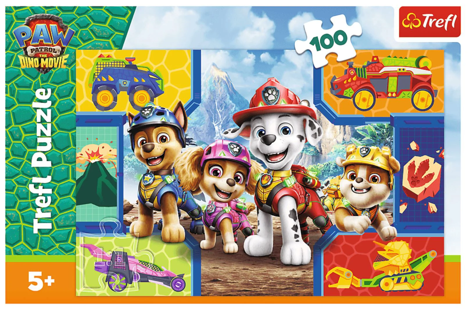 Puzzle Trefl Paw Patrol: Catelusii si dinozaurii, 100 el. foto