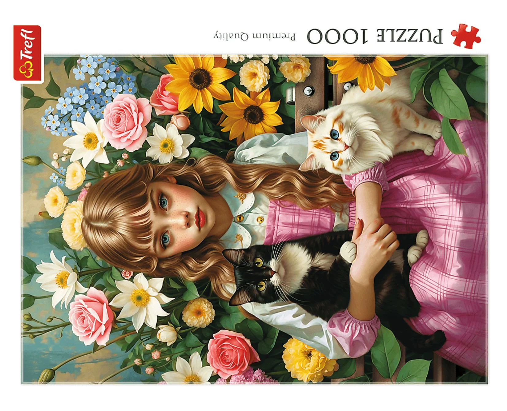Puzzle Trefl Fata cu pisici, 1000 el. foto