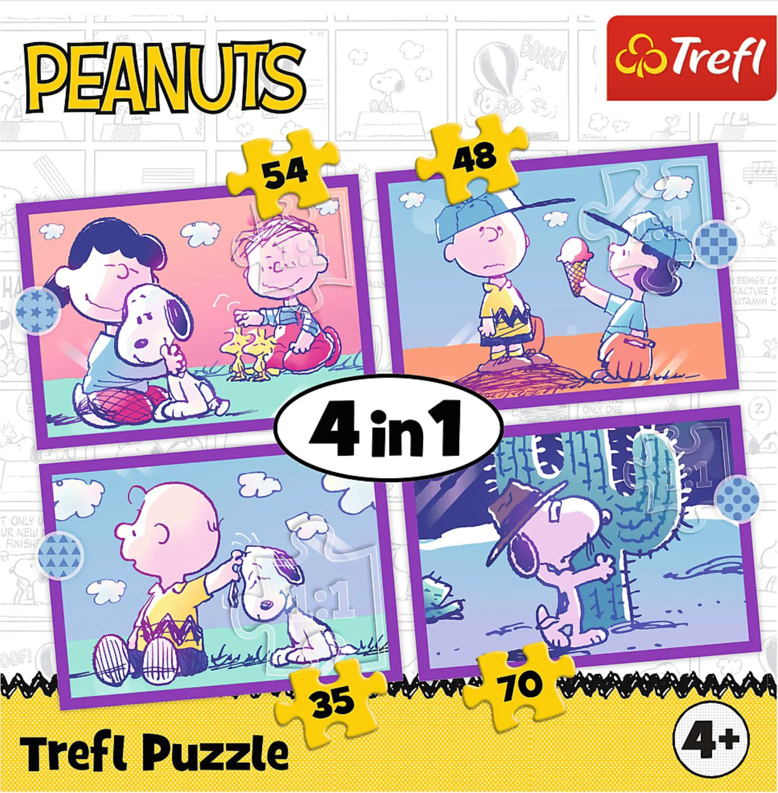 Puzzle 4 in 1 Trefl Distractie cu Snoopy foto