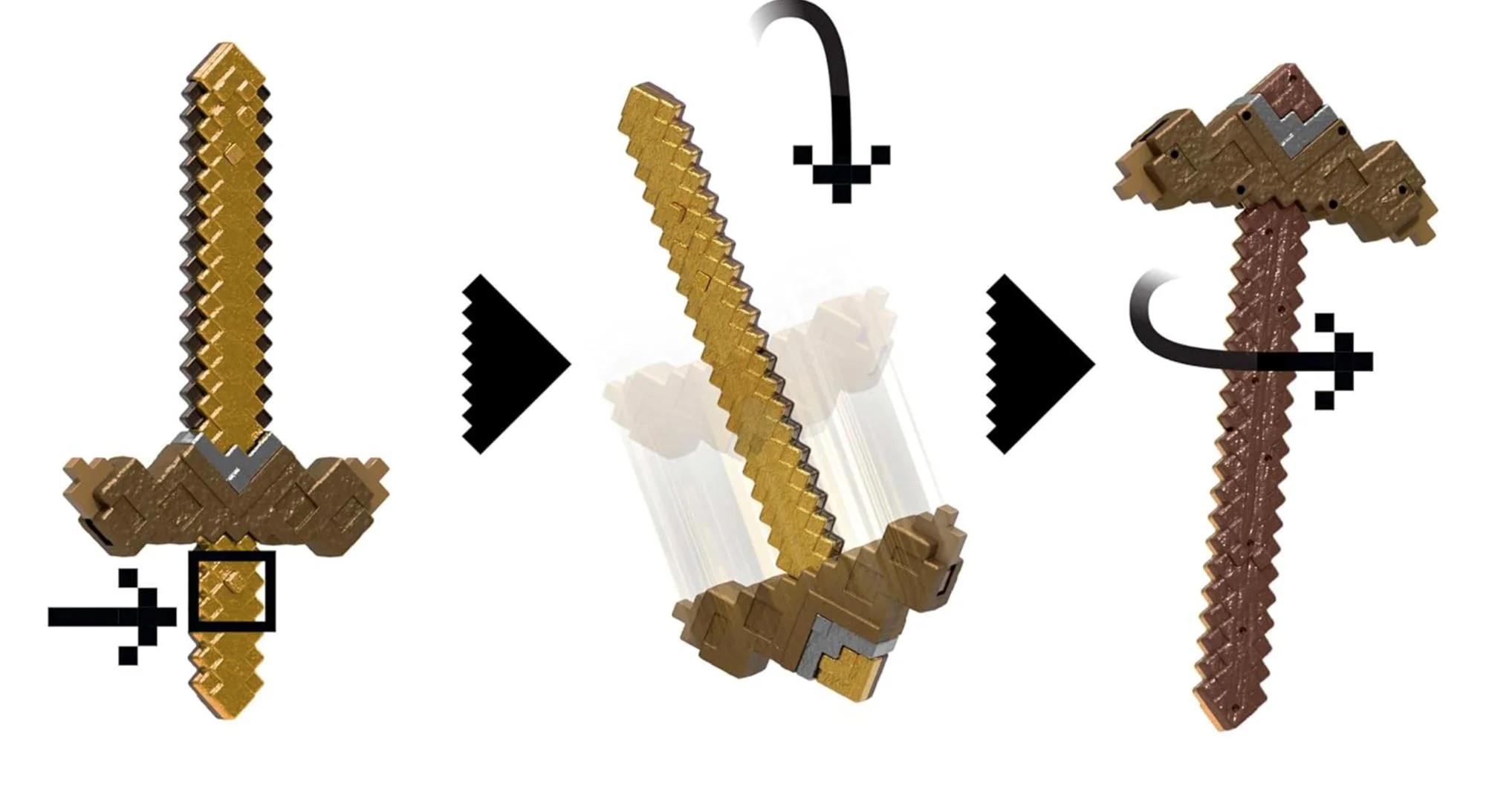 Jucarie 2 in 1 Mattel Minecraft Sabie si tarnacop pixelat foto