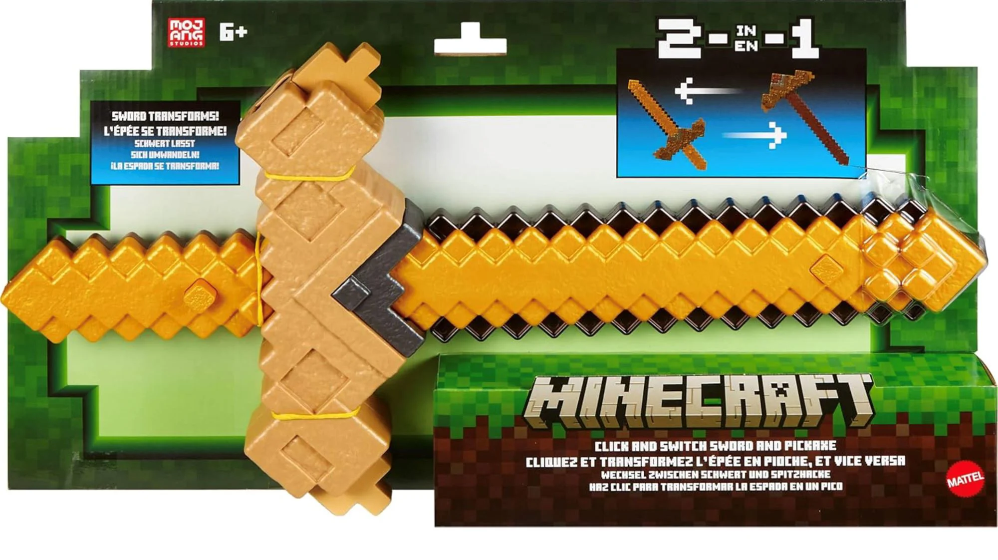 Jucarie 2 in 1 Mattel Minecraft Sabie si tarnacop pixelat foto
