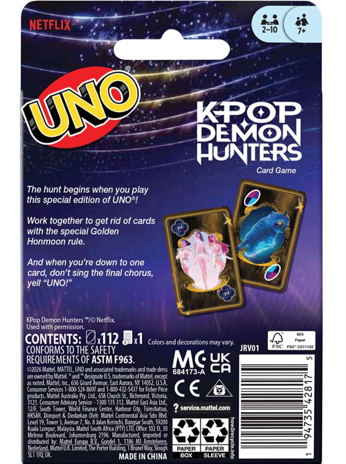 Joc de carti Mattel UNO Vanatorii de demoni foto