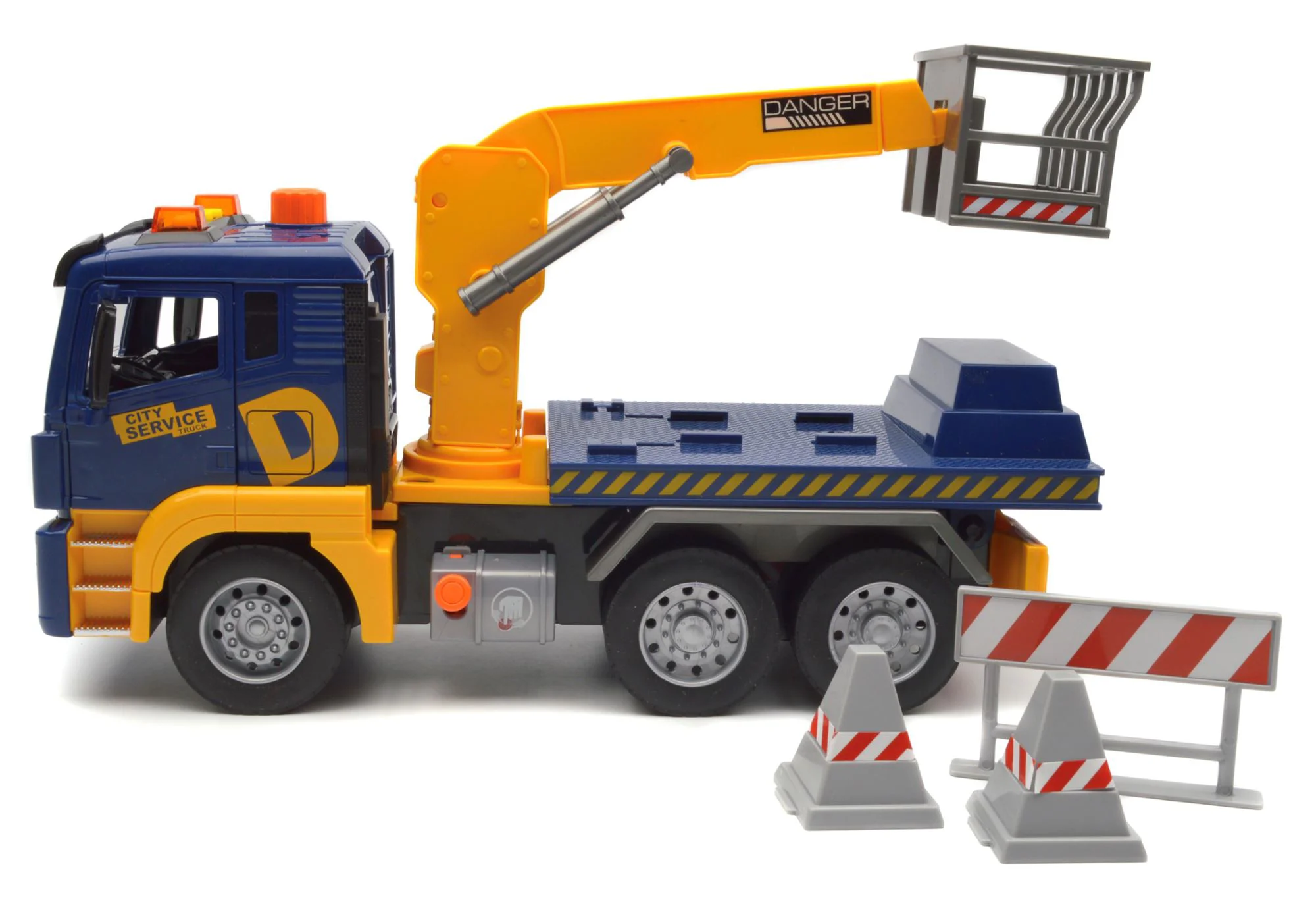 Camion de serviciu cu macara Wenyi cu lumini si sunete 1:10 foto