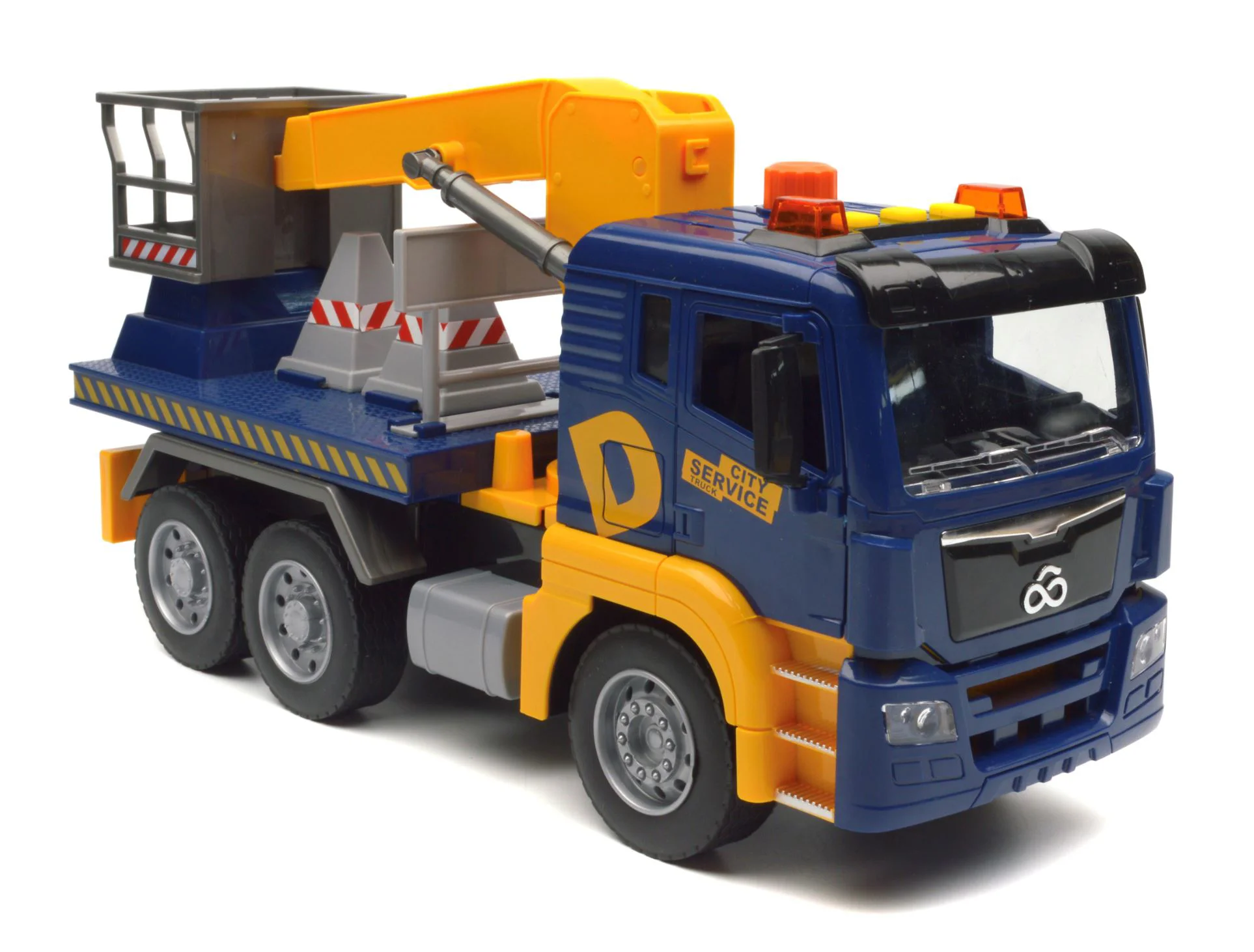 Camion de serviciu cu macara Wenyi cu lumini si sunete 1:10 foto