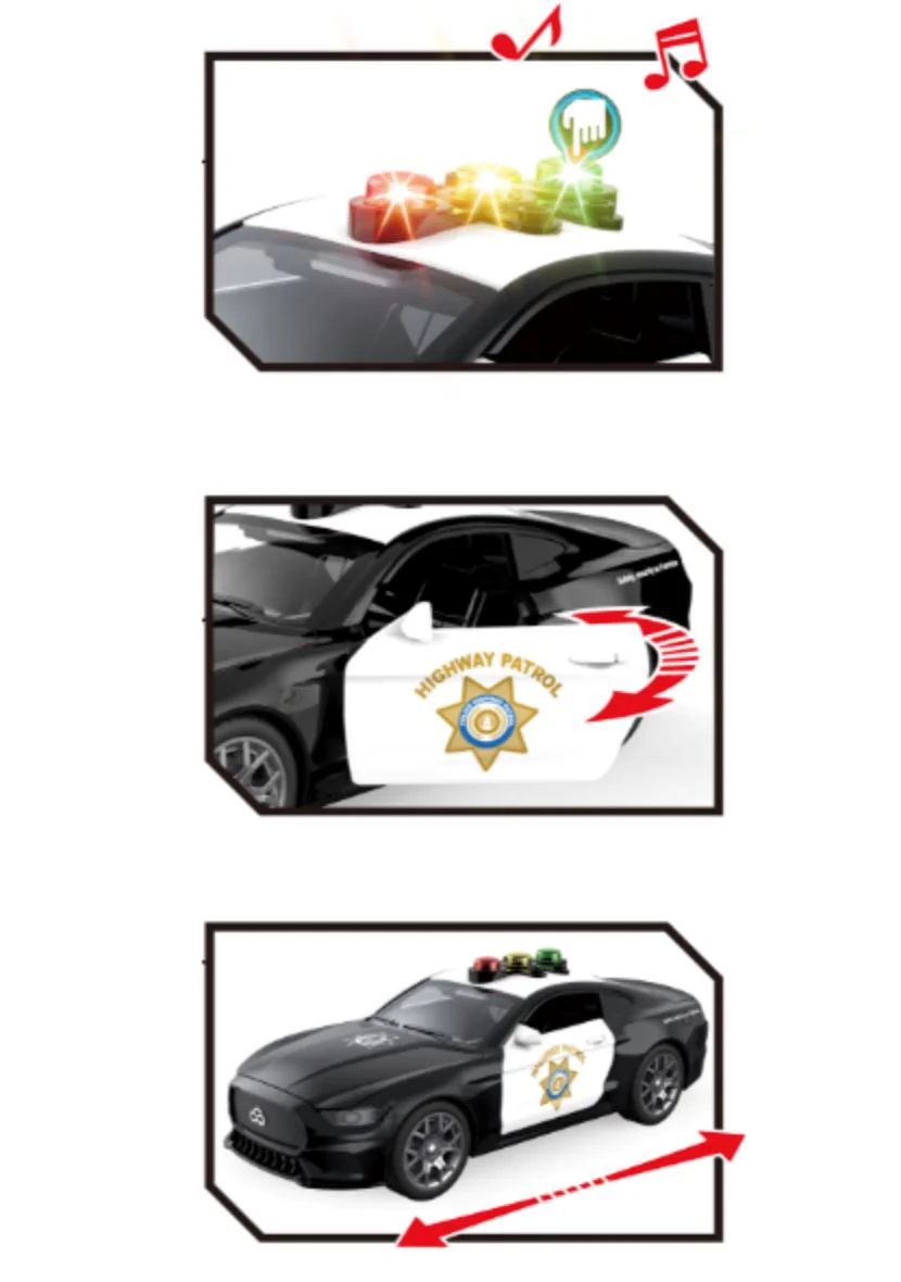 Masina de politie cu inertie Wenyi cu lumina si sunet 1:18 foto