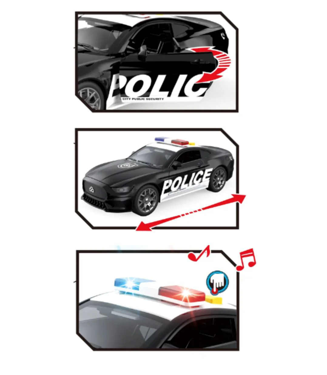 Masina de politie Wenyi cu lumina si sunet 1:18 foto