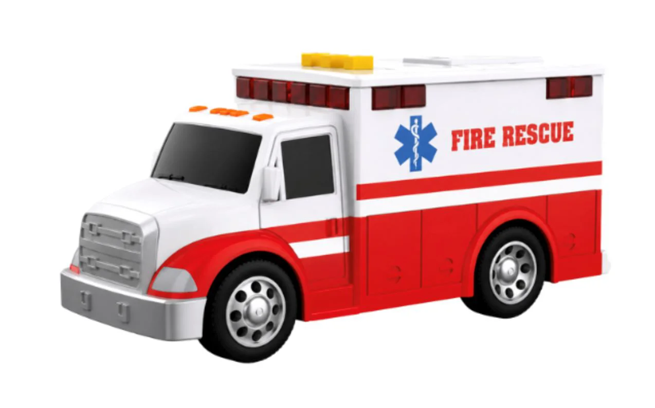 Set de vehicule de salvare Wenyi cu frictiune, lumini si sunete 1:32 foto
