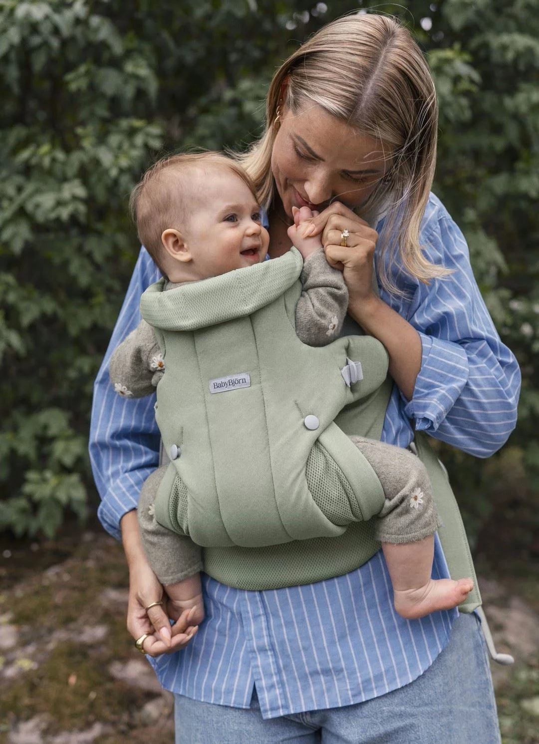 Рюкзак-кенгуру BabyBjorn Hold Woven Light Green foto