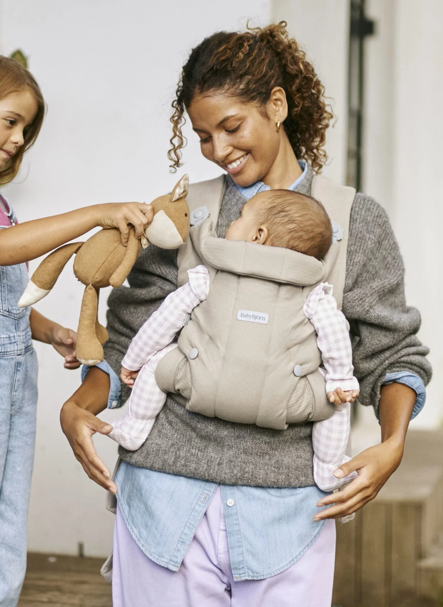 Рюкзак-кенгуру BabyBjorn Hold Woven Sand Gray foto