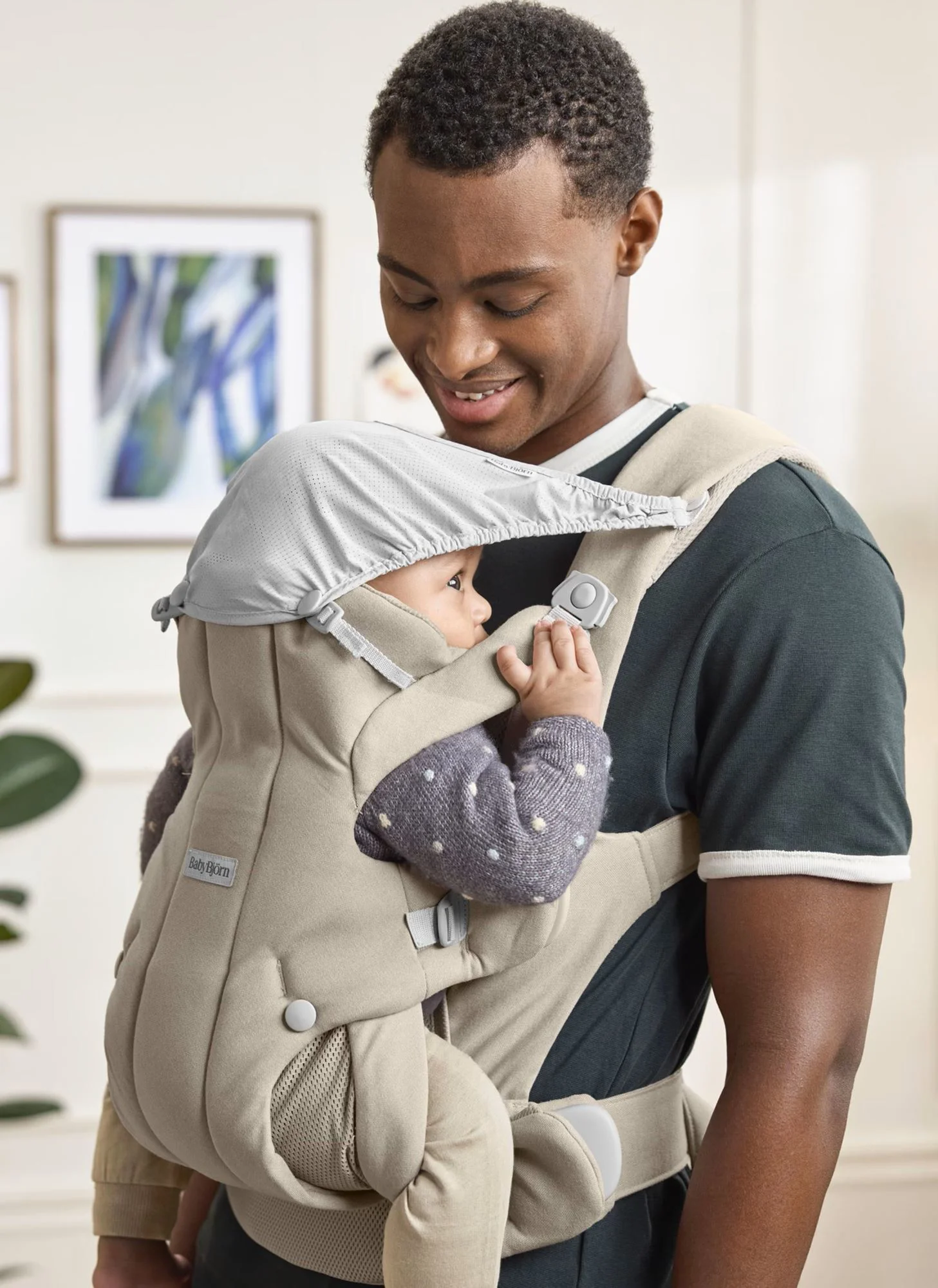 Рюкзак-кенгуру BabyBjorn Hold Woven Sand Gray foto
