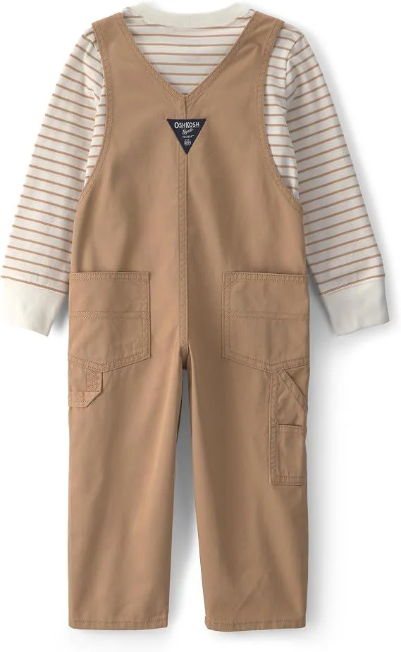 OshKosh Set 2 piese Stripes - bluza cu maneca lunga si salopeta foto