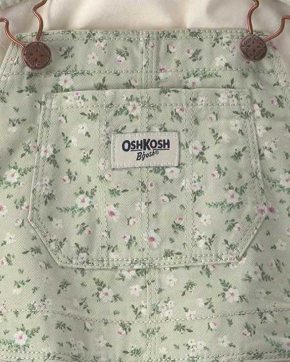 OshKosh Set 2 piese Tiny Flowers - bluza cu maneca lunga si salopeta foto
