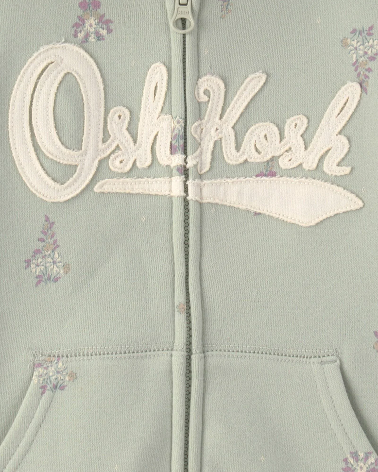 OshKosh Hanorac cu gluga si fermoar Green Floral foto