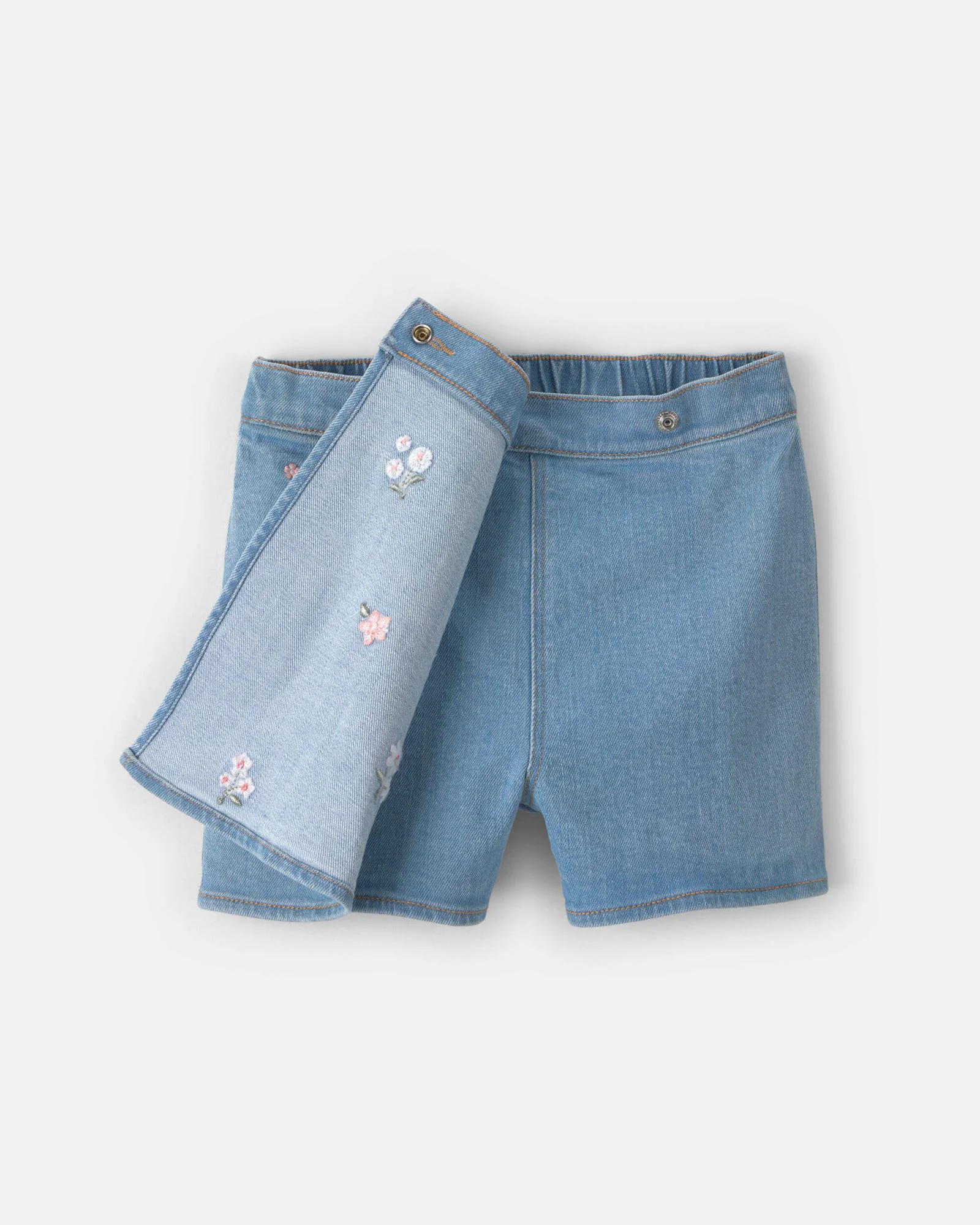OshKosh Fustita-pantalon din denim cu broderie florala foto
