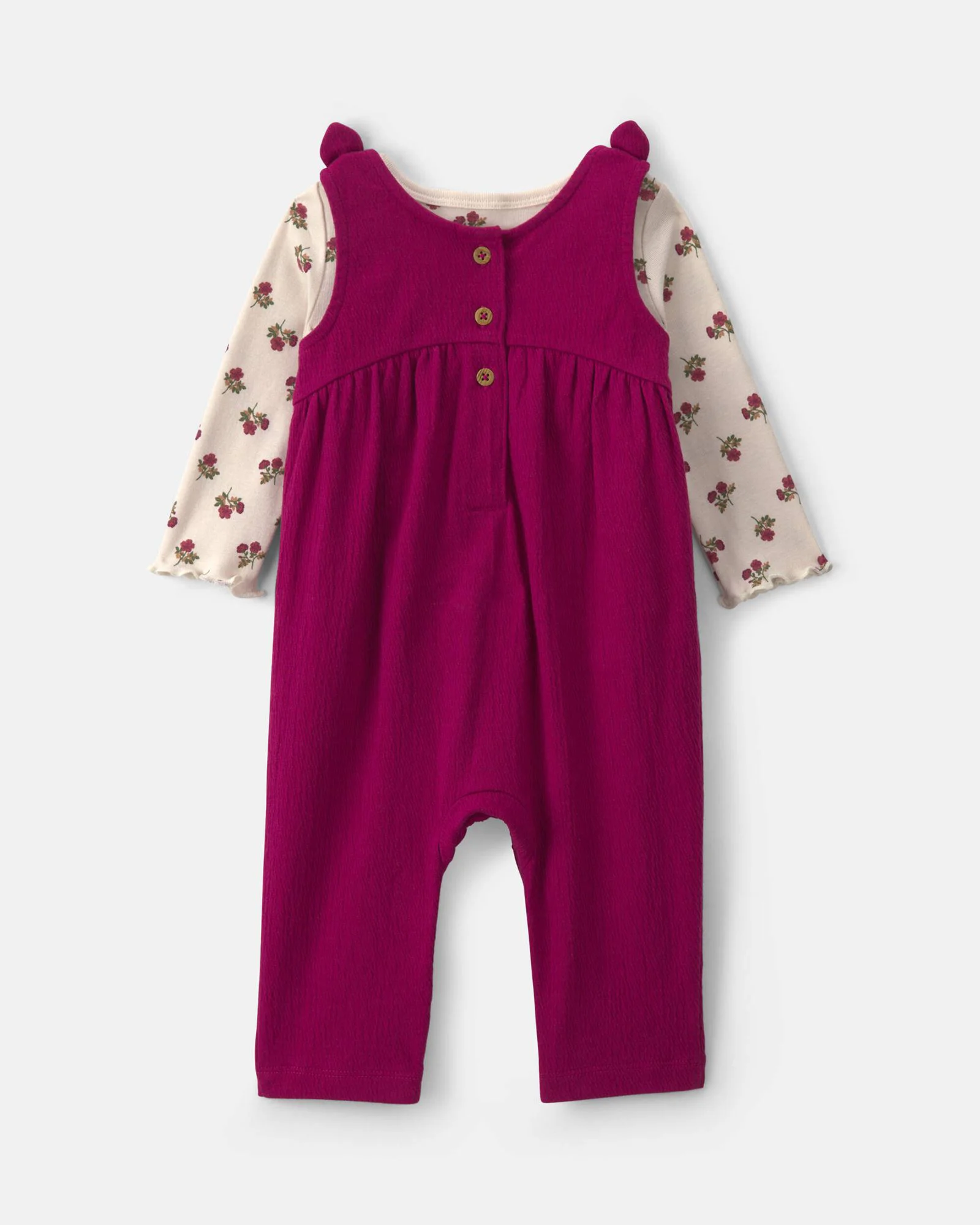 Carter's Set 2 piese Maroon - salopeta lunga si bluza foto
