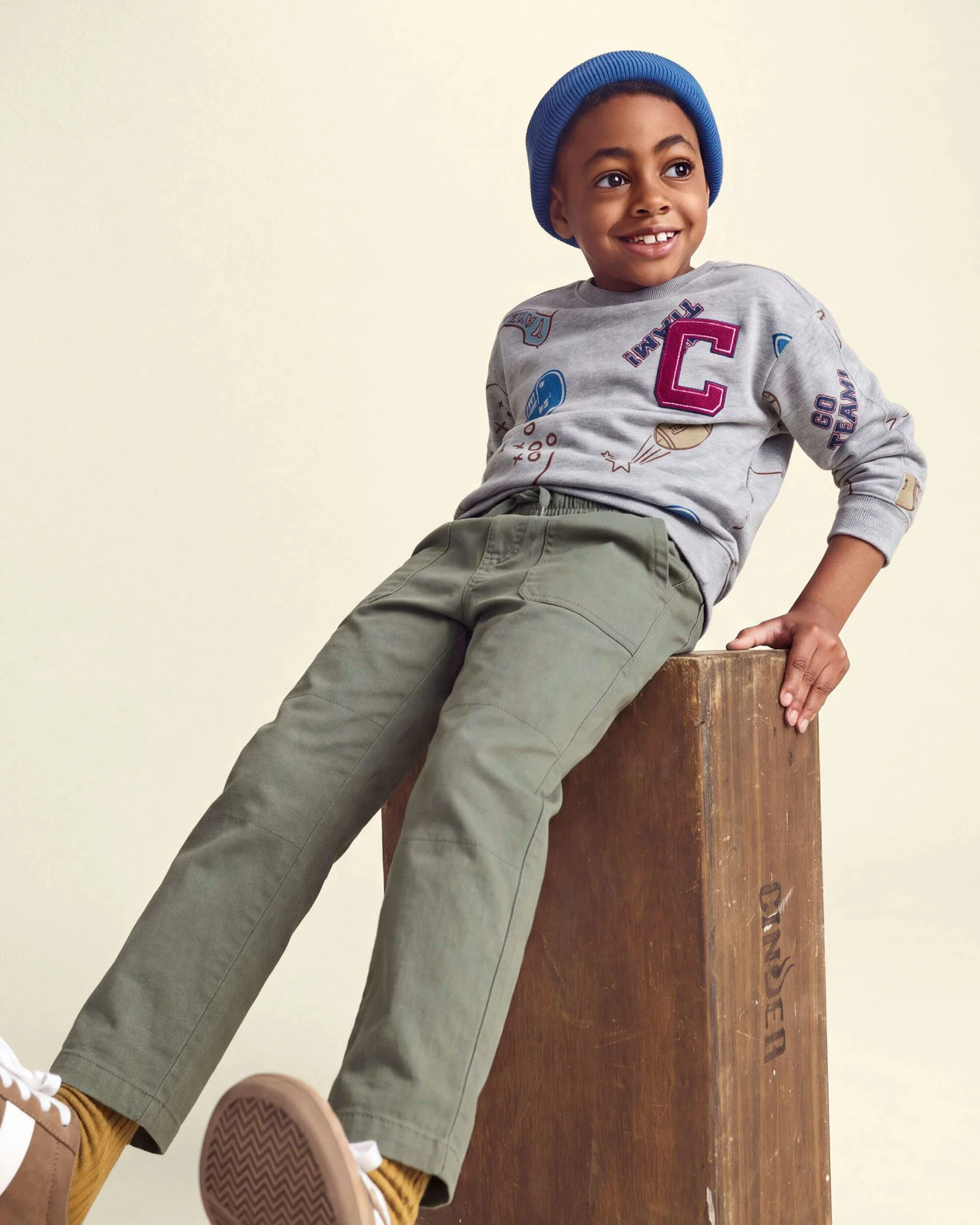 Carter's Pantaloni cu elastic in talie Olive foto