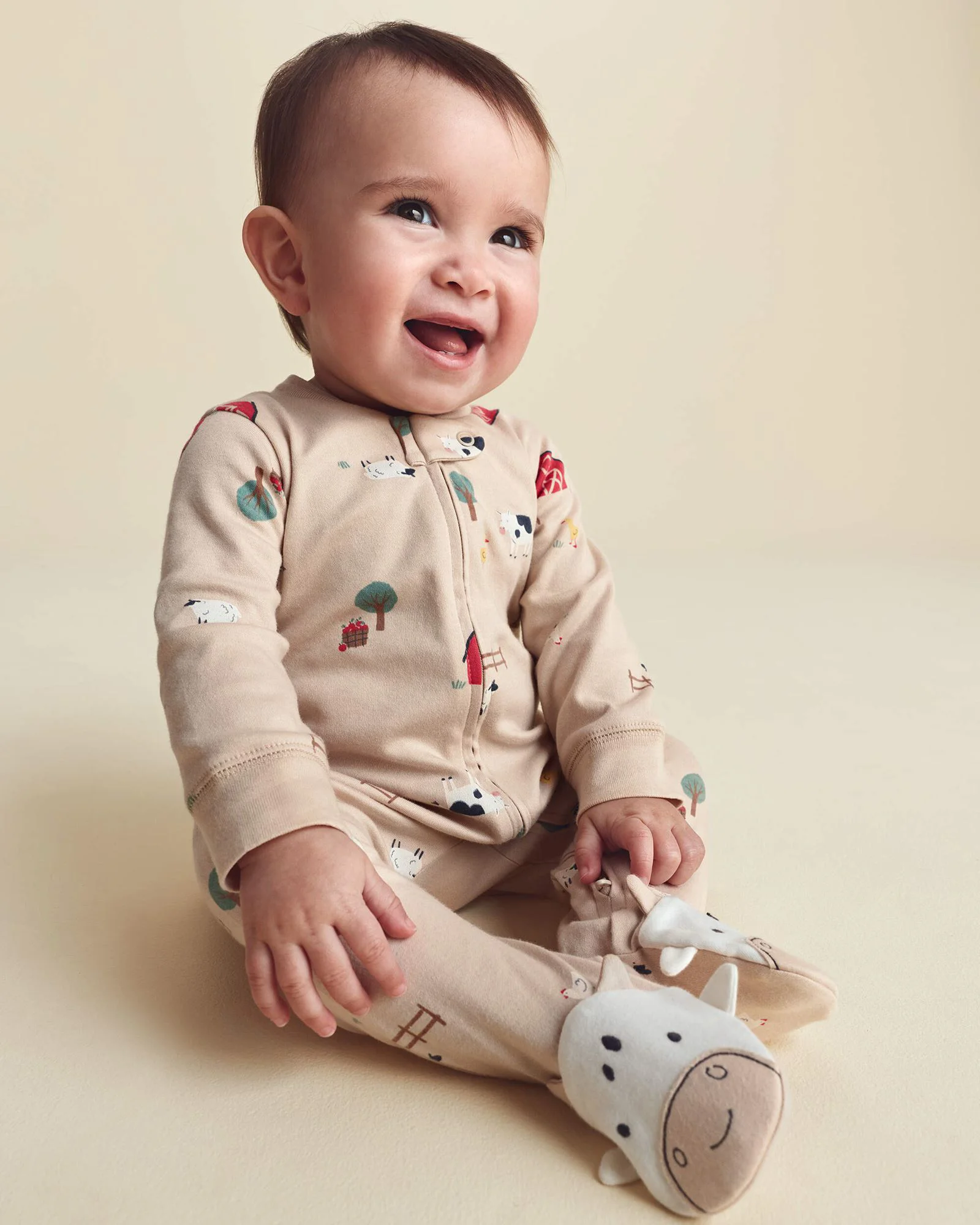 Carter's Pijama cu talpa din bumbac Farm Print foto