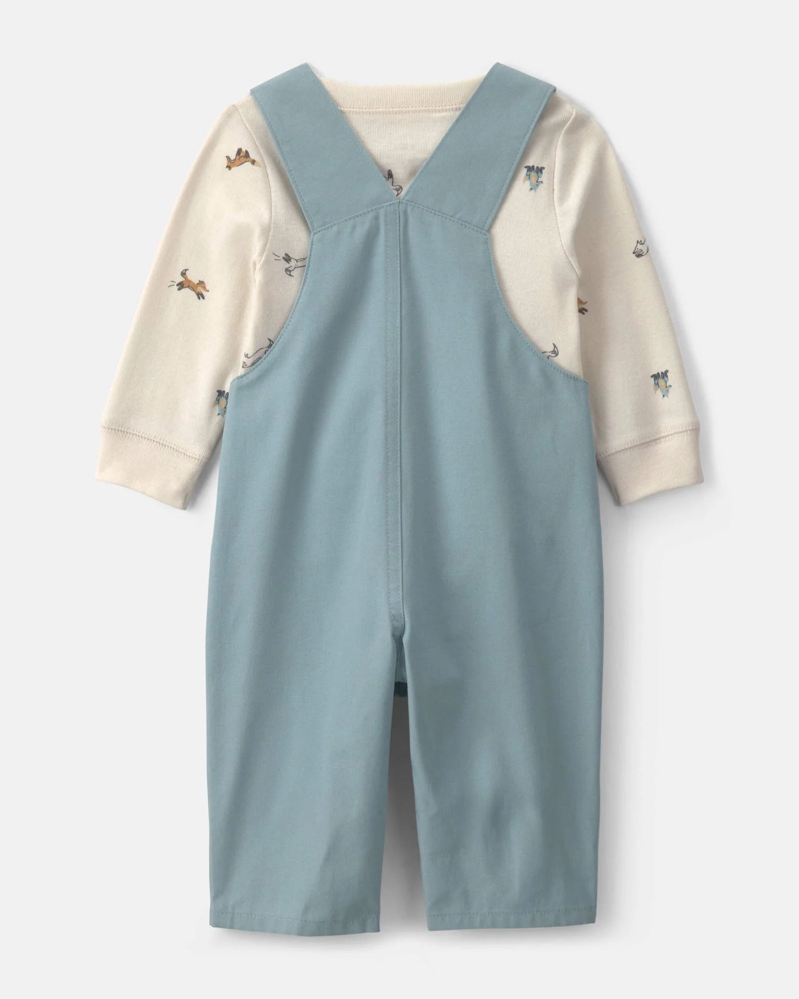 Carter's Set 2 piese Wolf - salopeta lunga si bluza foto