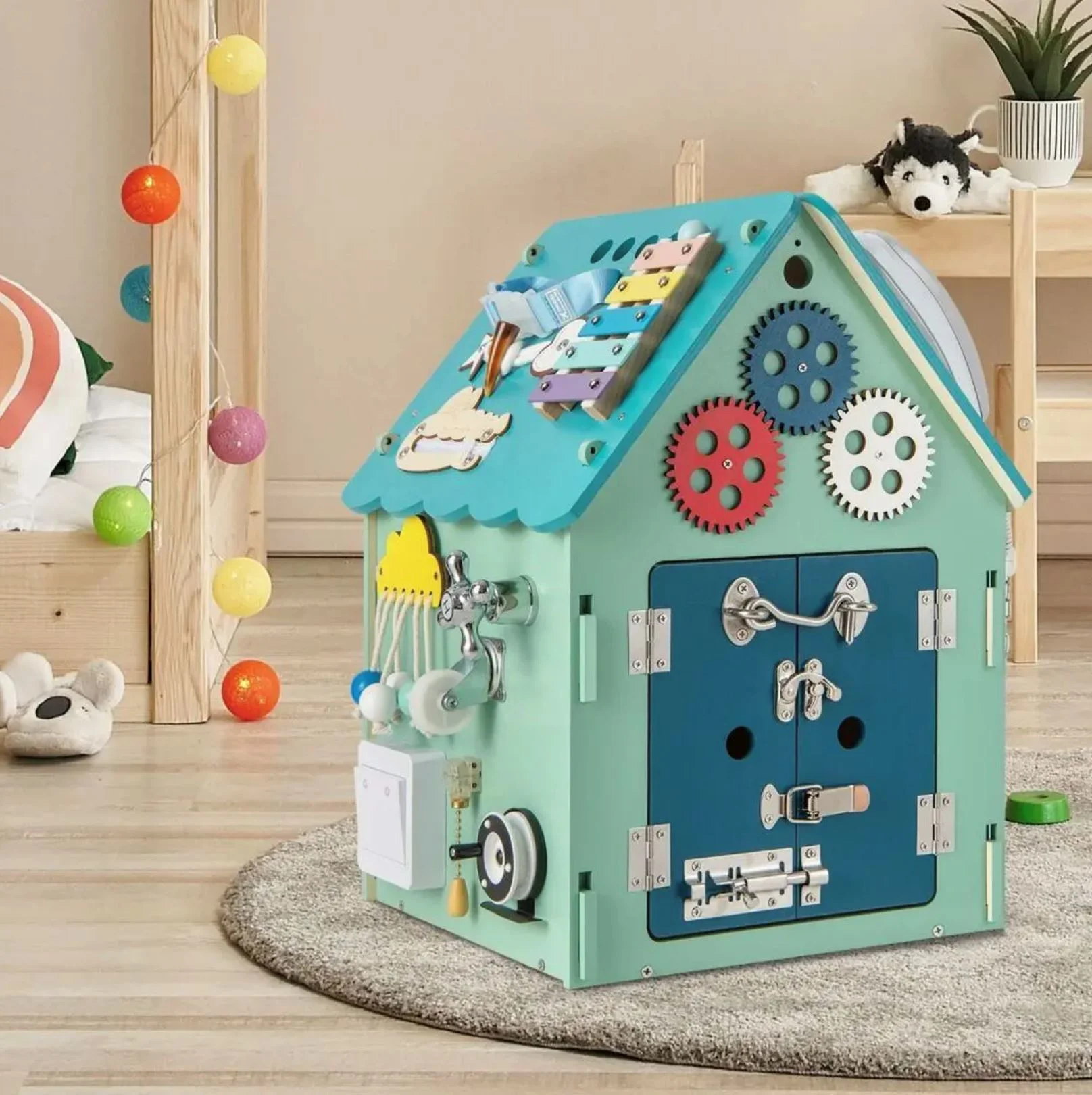 Деревянная игрушка New World Голубой домик foto