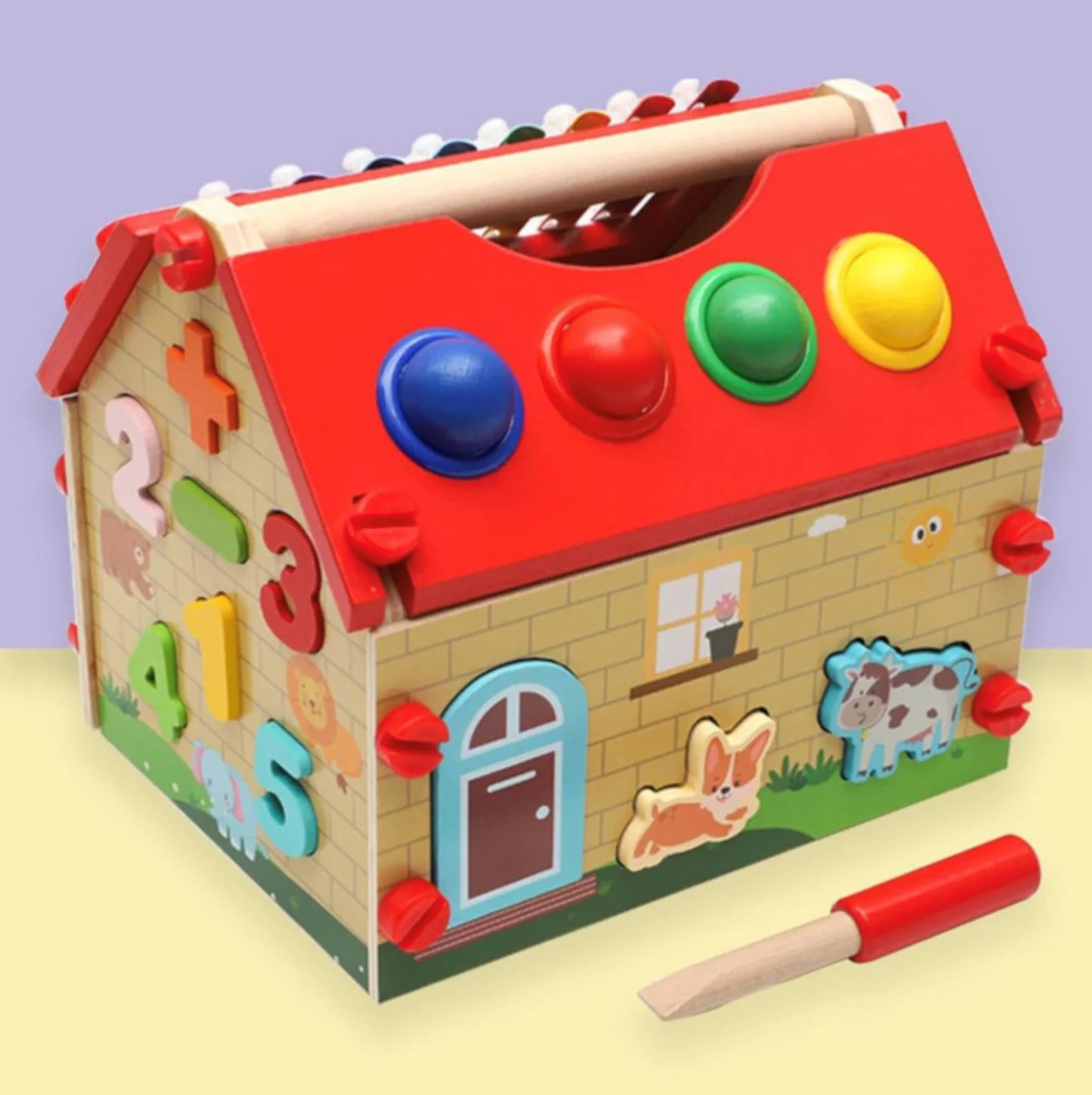 Деревянная игрушка New World Домик с молотком foto