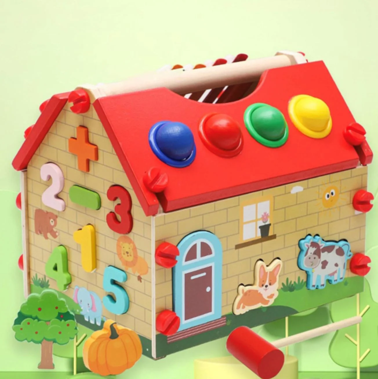 Деревянная игрушка New World Домик с молотком foto