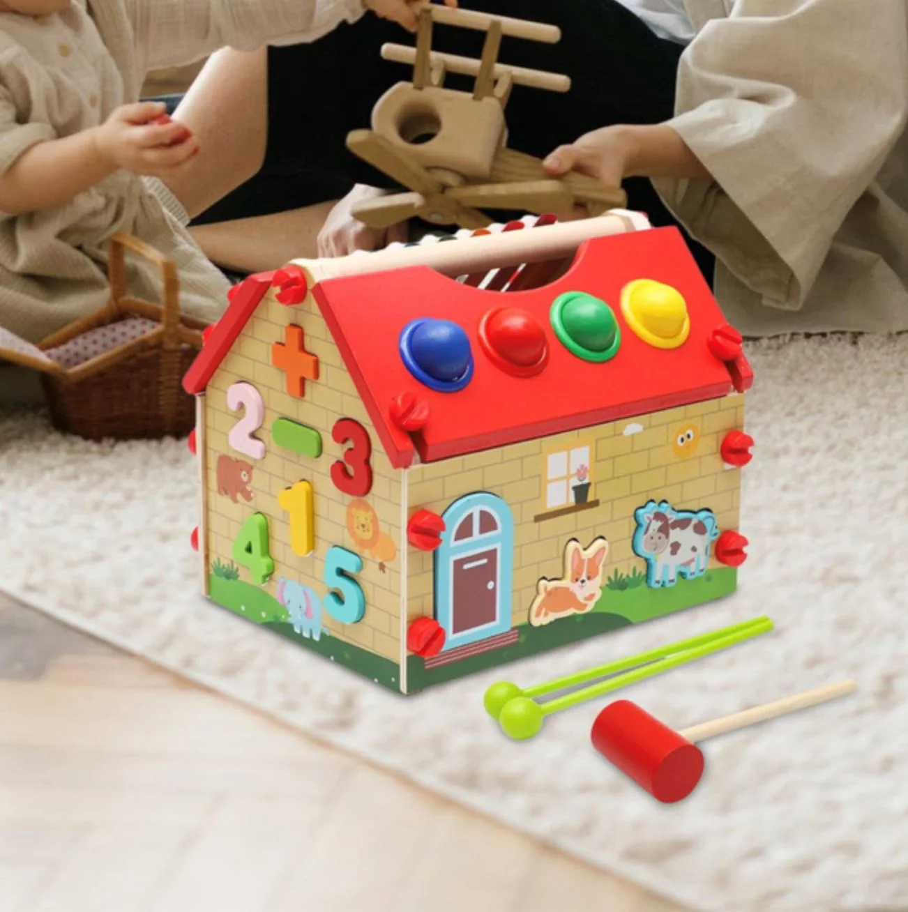 Деревянная игрушка New World Домик с молотком foto