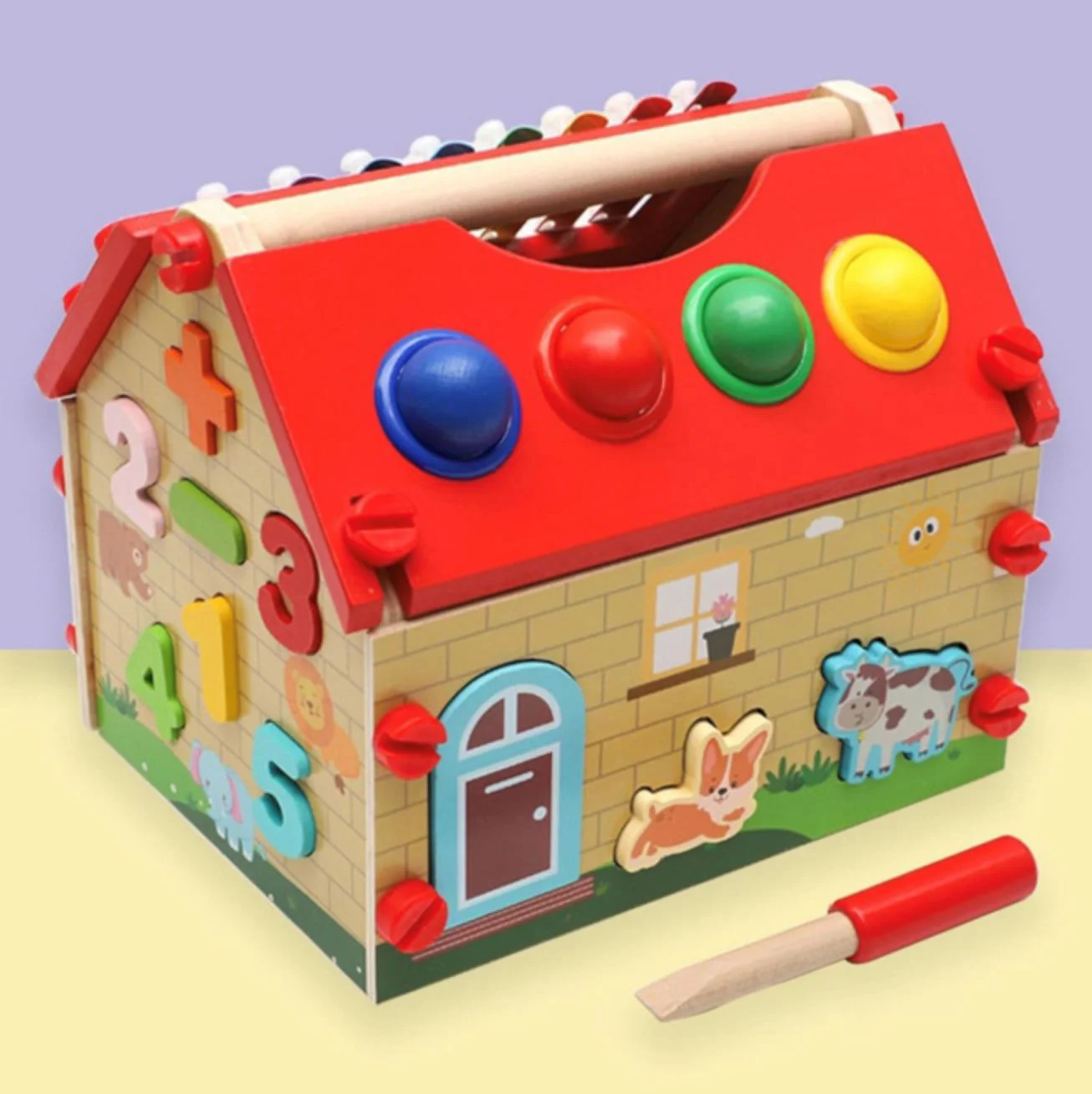 Деревянная игрушка New World Домик с молотком foto