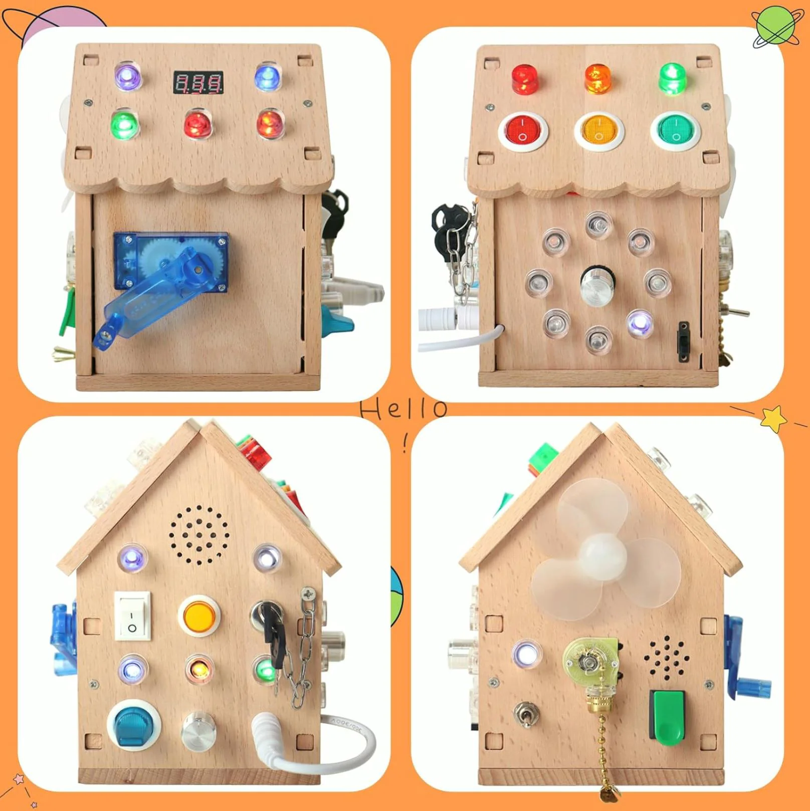 Деревянная игрушка New World Светящийся домик со звуками foto
