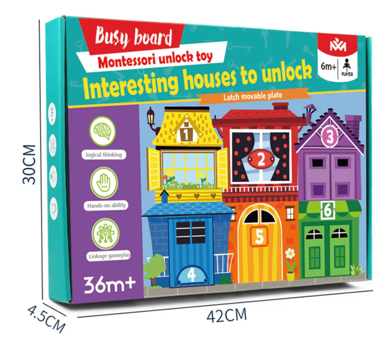 Jucarie din lemn New World Casutele foto