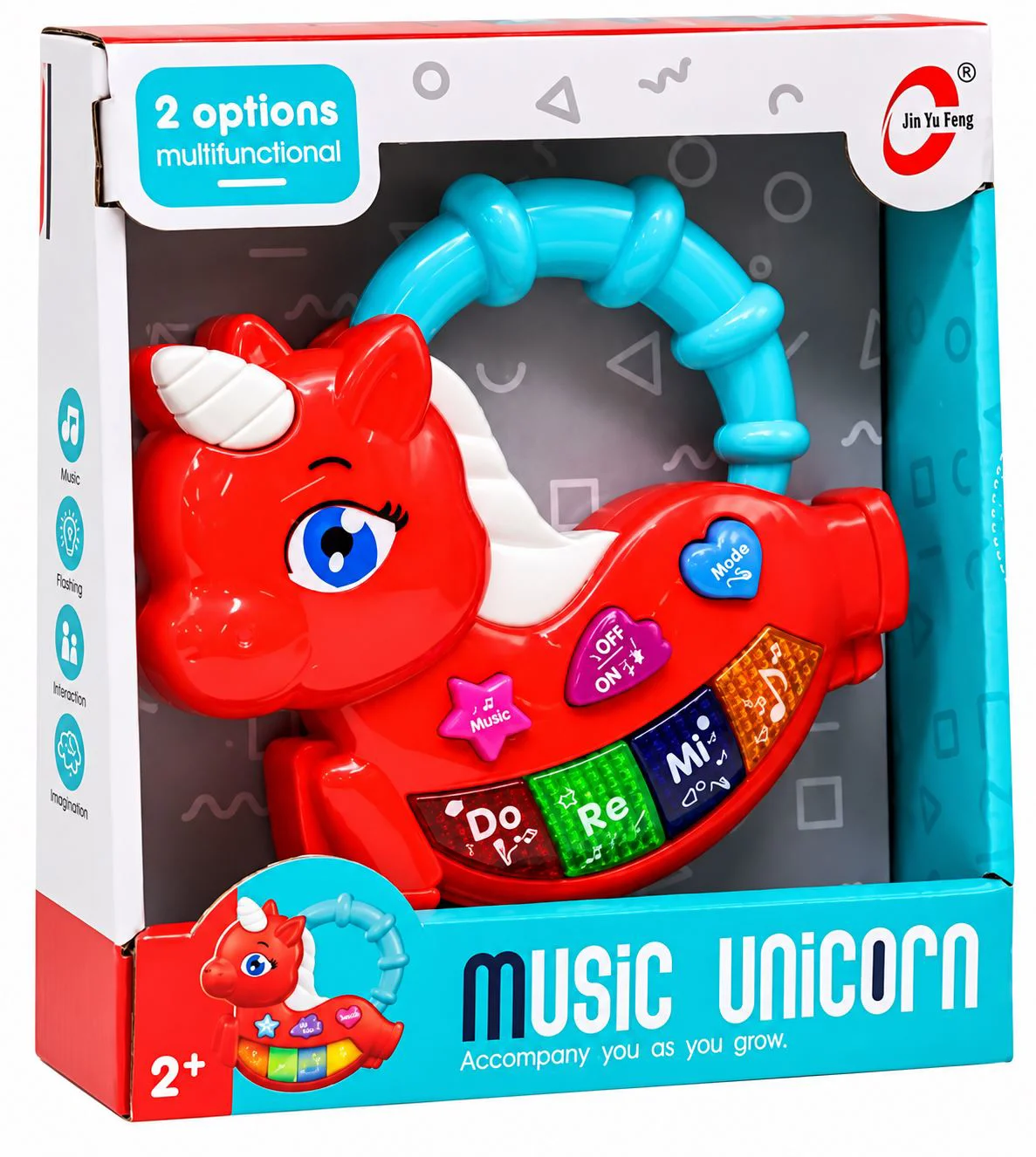 Jucarie muzicala New World Unicorn Rosu foto