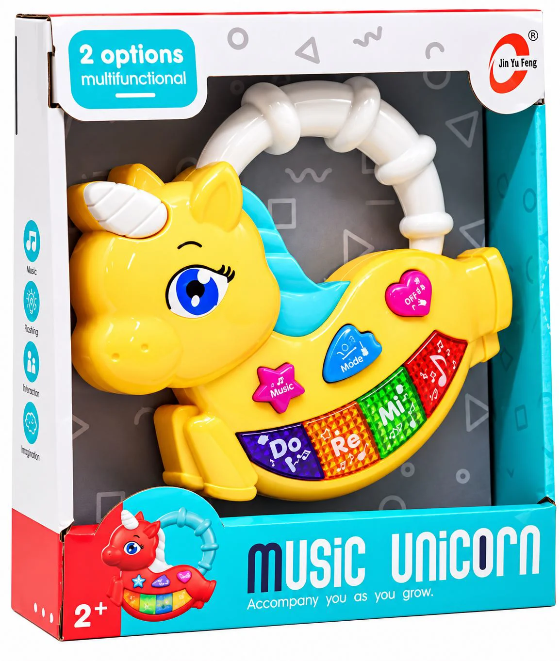 Jucarie muzicala New World Unicorn Galben foto