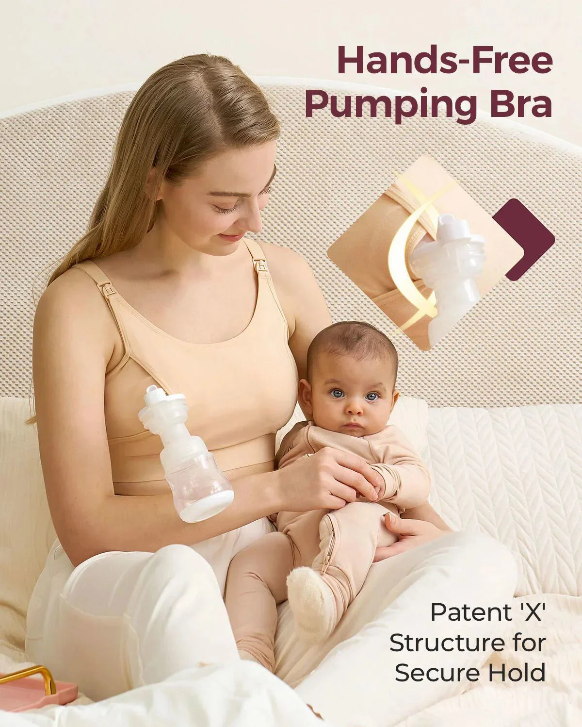 Bustiera pentru pompare hands-free Momcozy YN08 Skin, L foto