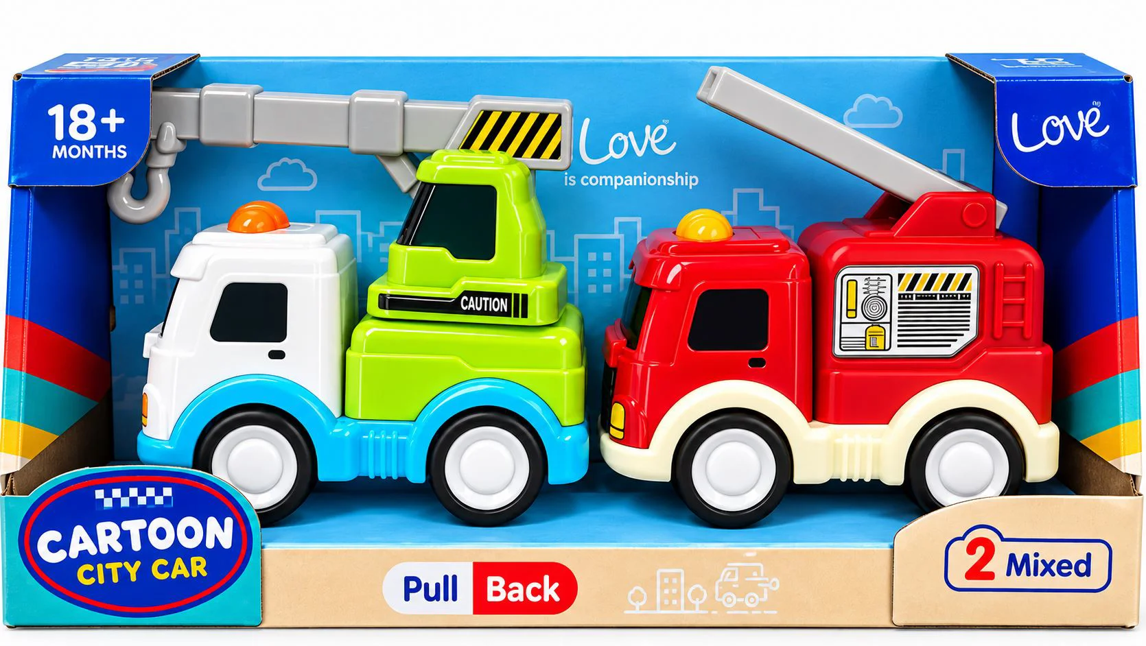 Set din 2 masini de constructii New World cu inertie foto