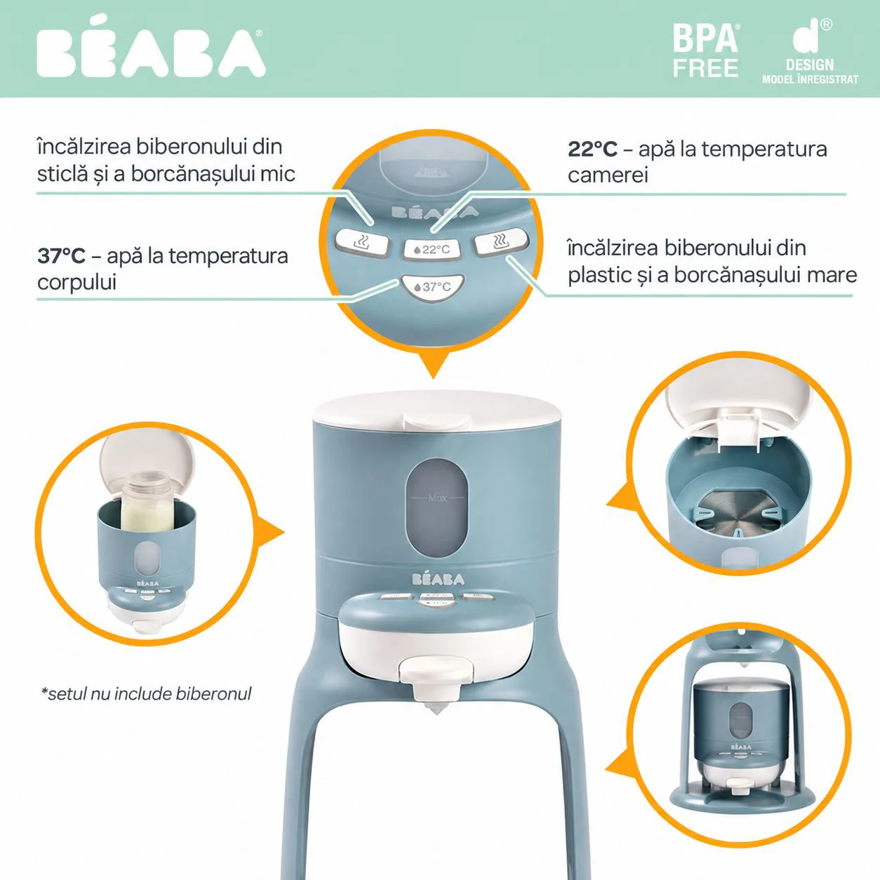 Incalzitor pentru biberone Beaba Bib Expresso Baltic Blue foto