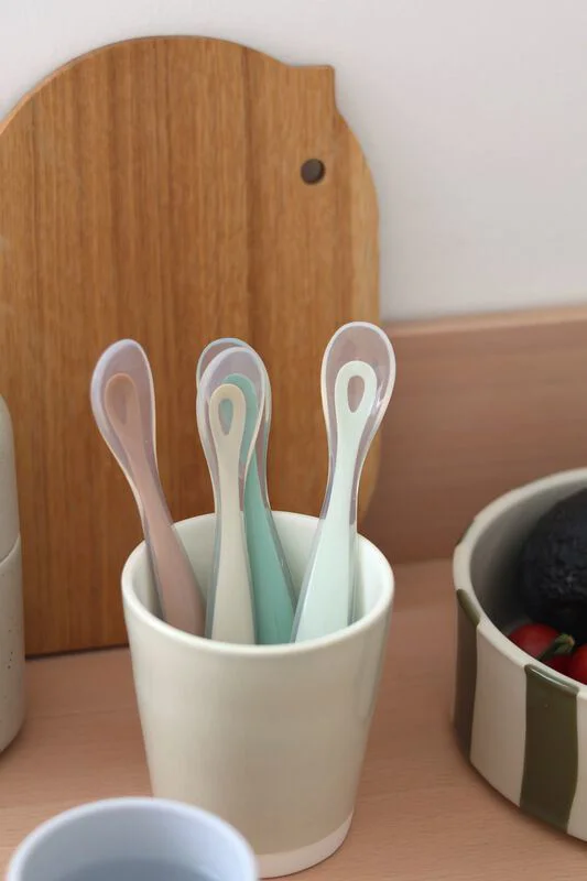 Set 4 lingurite ergonomice din silicon Beaba Natural (4+ luni) foto