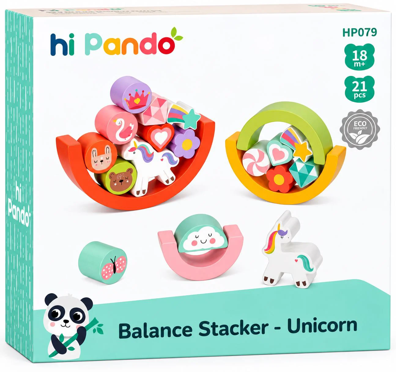 Деревянная игрушка Tooky Toy Единорог, 21 эл. foto